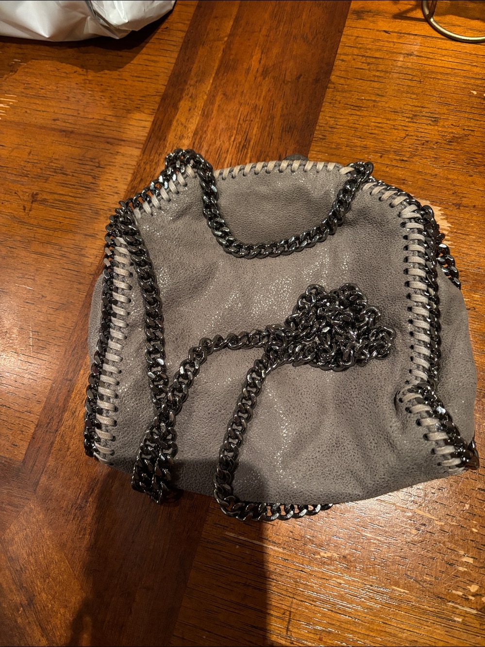 Stella McCartney Grey Falabella Shaggy Deer Chain Tote- NEW! - Picture 5 of 6